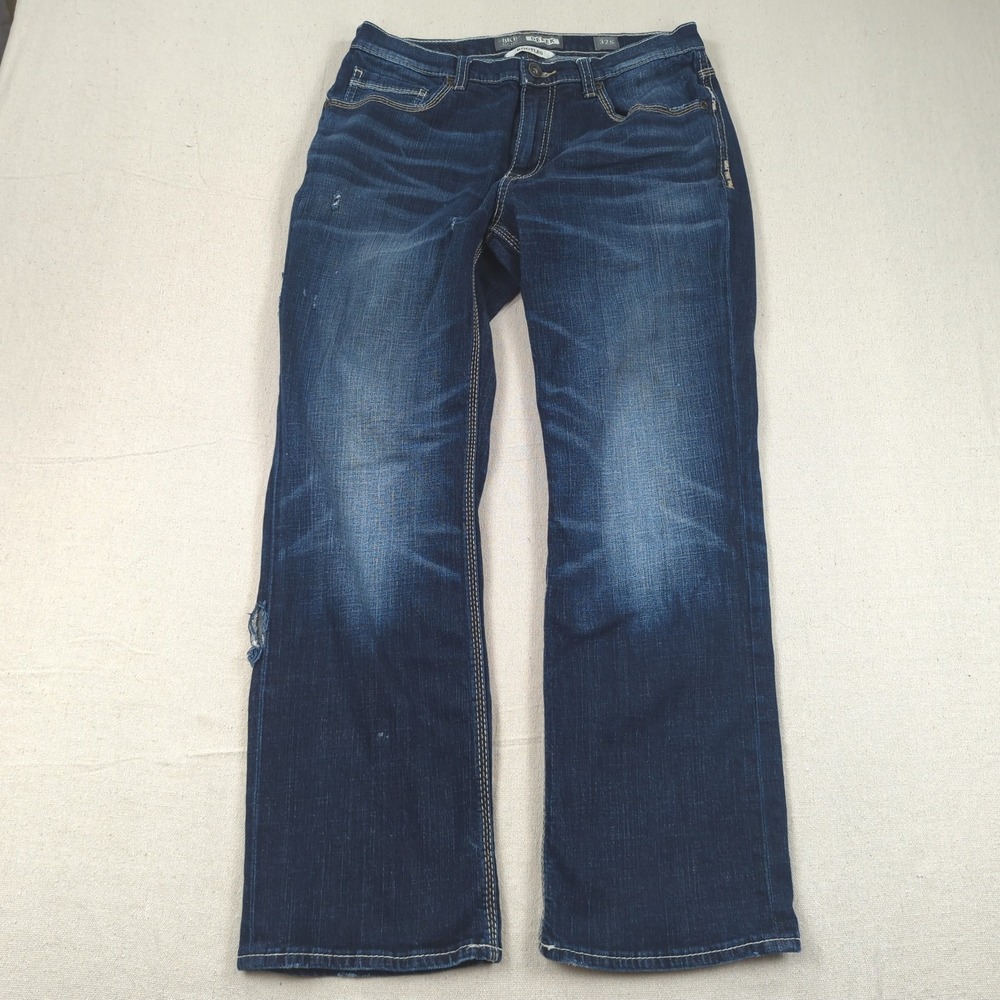 BKE Jeans‎ Mens 32x29 Blue Derek Boot Cut Cowboy Western Faded Distressed